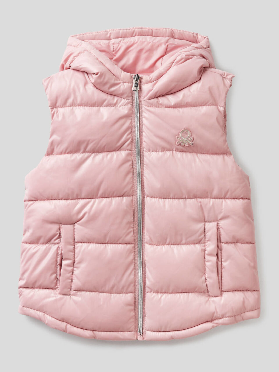 Sleeveless jacket with zip and hood image number 1