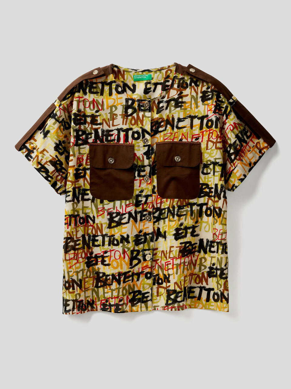 Printed shirt with clashing pockets image number 1