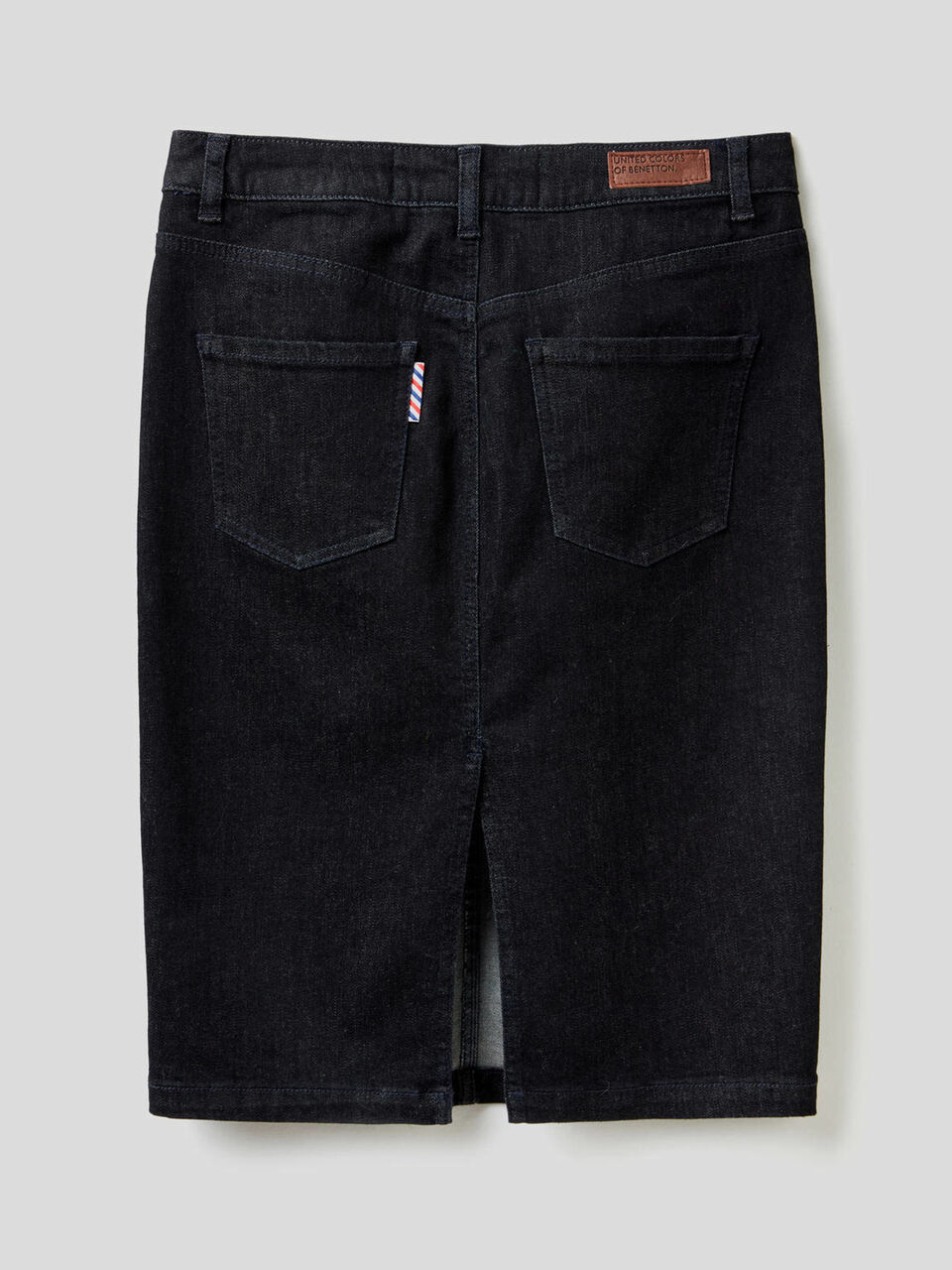 Stretch denim pencil skirt image number 2