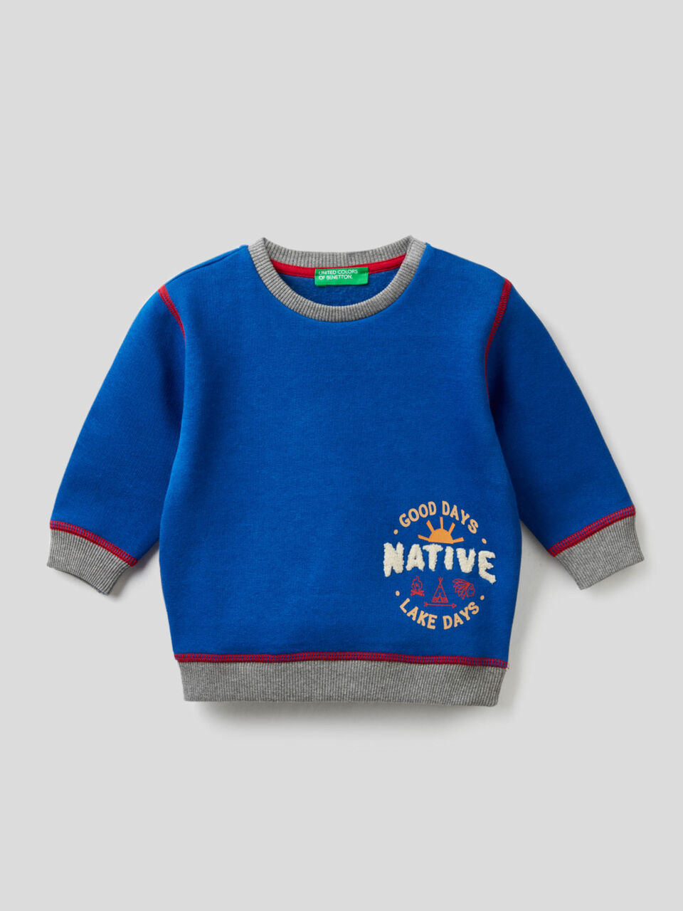 Sweatshirt with print and embroidery image number 1