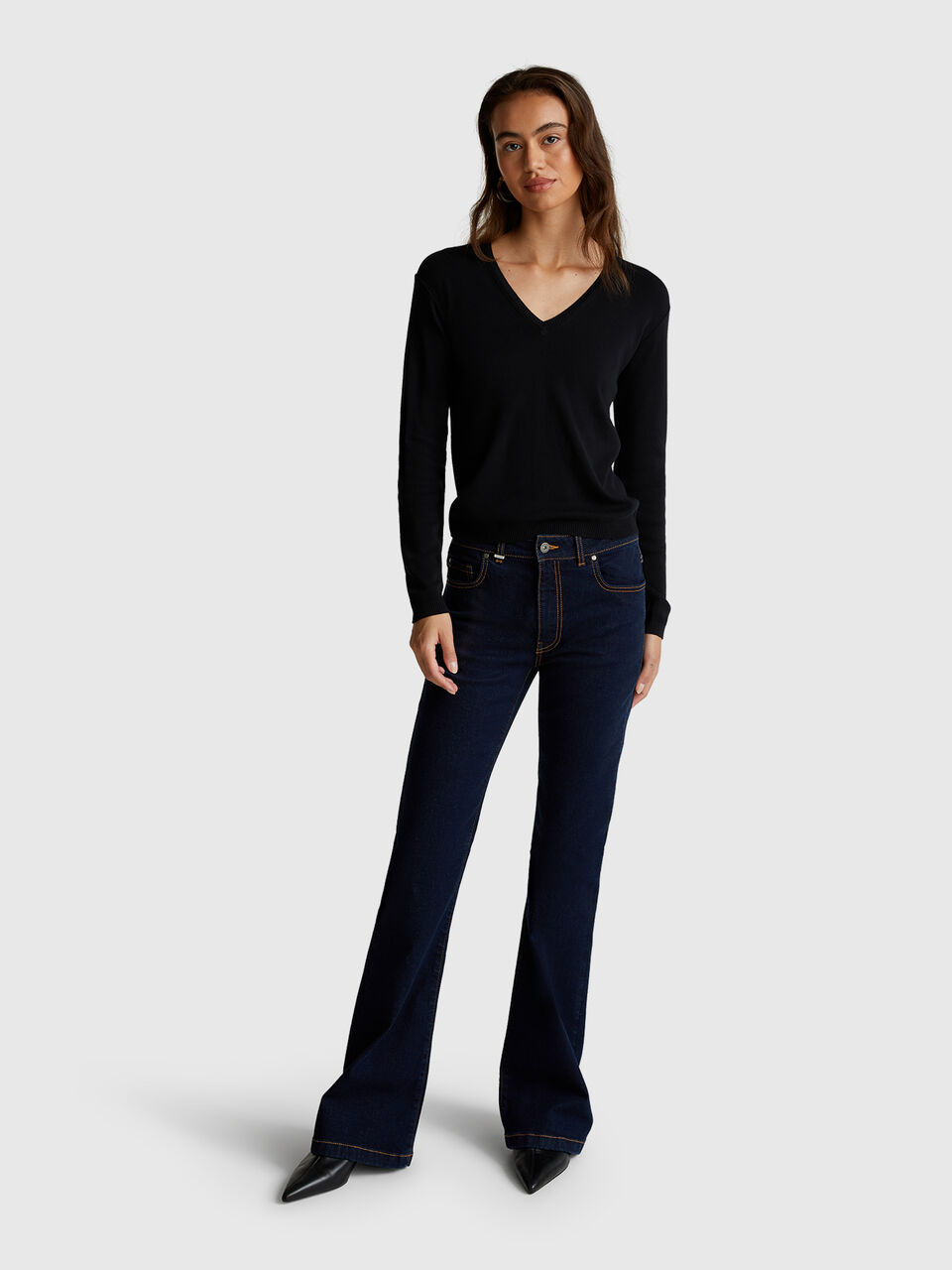 V NECK SWEATER L/S Women image number null