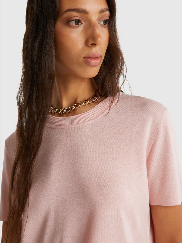 Short sleeve top in silk blend Women