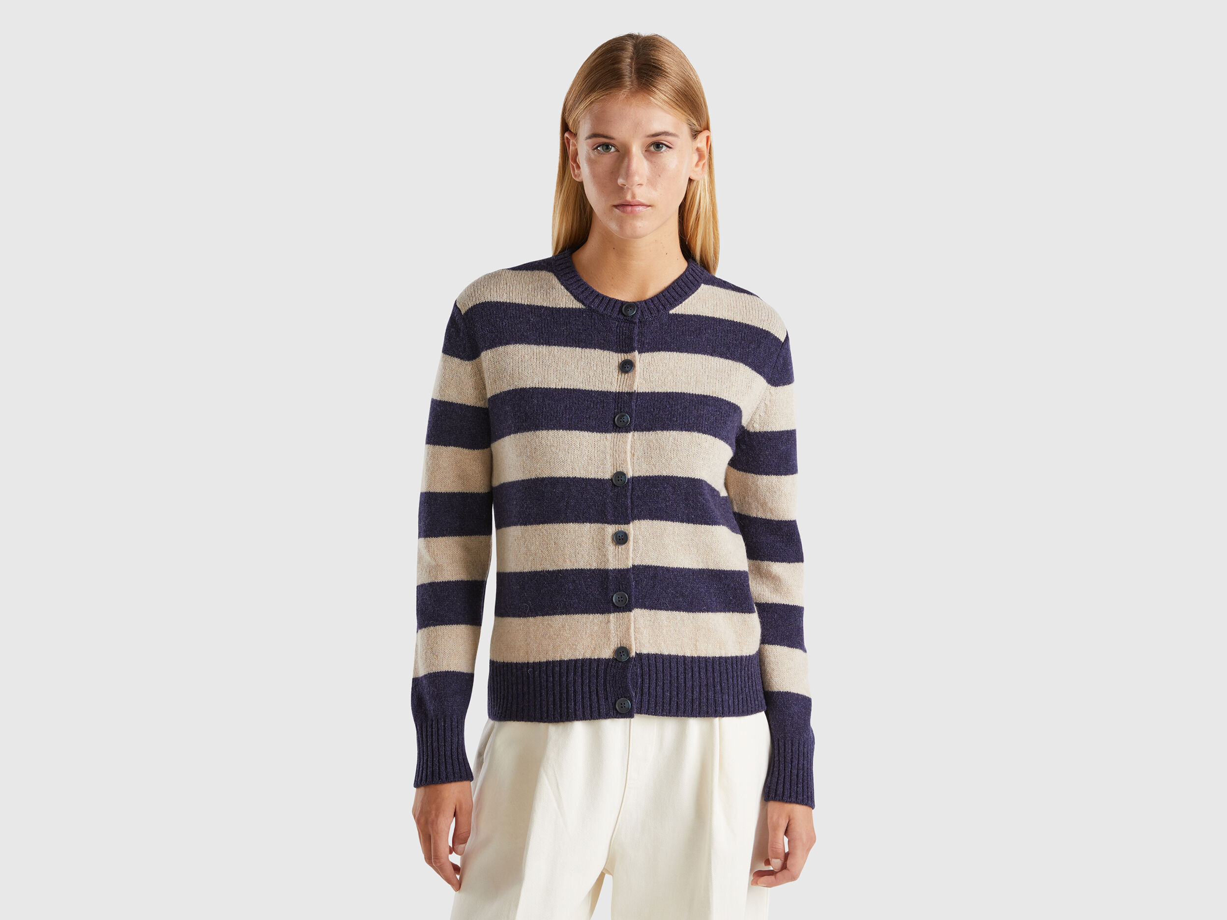 Women's striped cardigan top