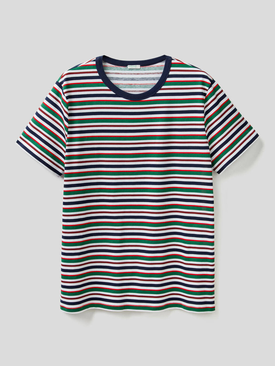 Striped t-shirt in pure cotton image number 1