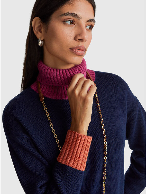 Color block turtleneck Women