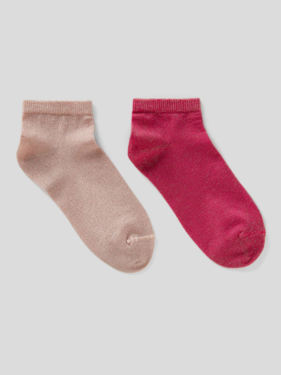 Two pairs of short socks with lurex thread image number 1