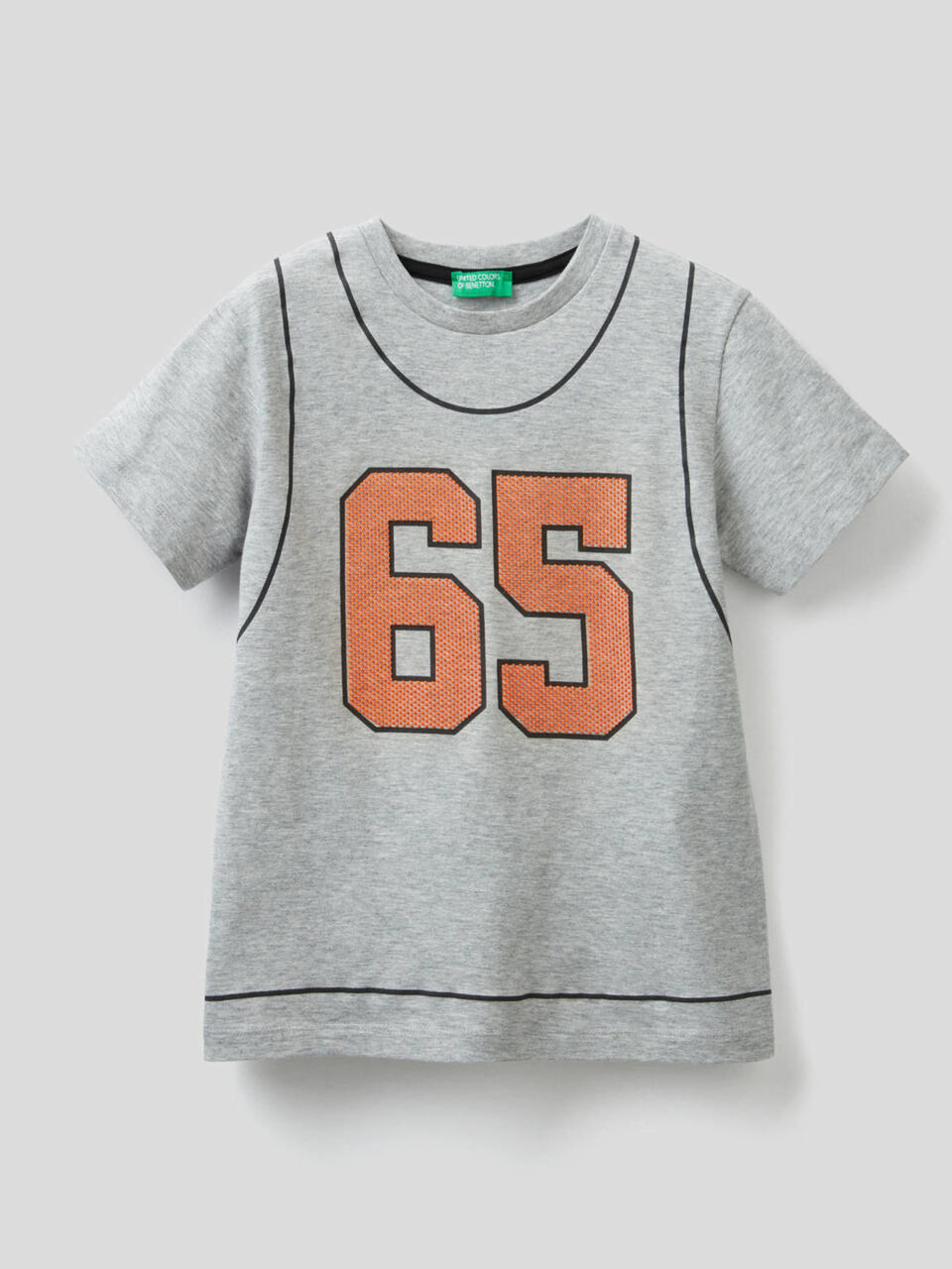 Cotton t-shirt with 3D print image number 1