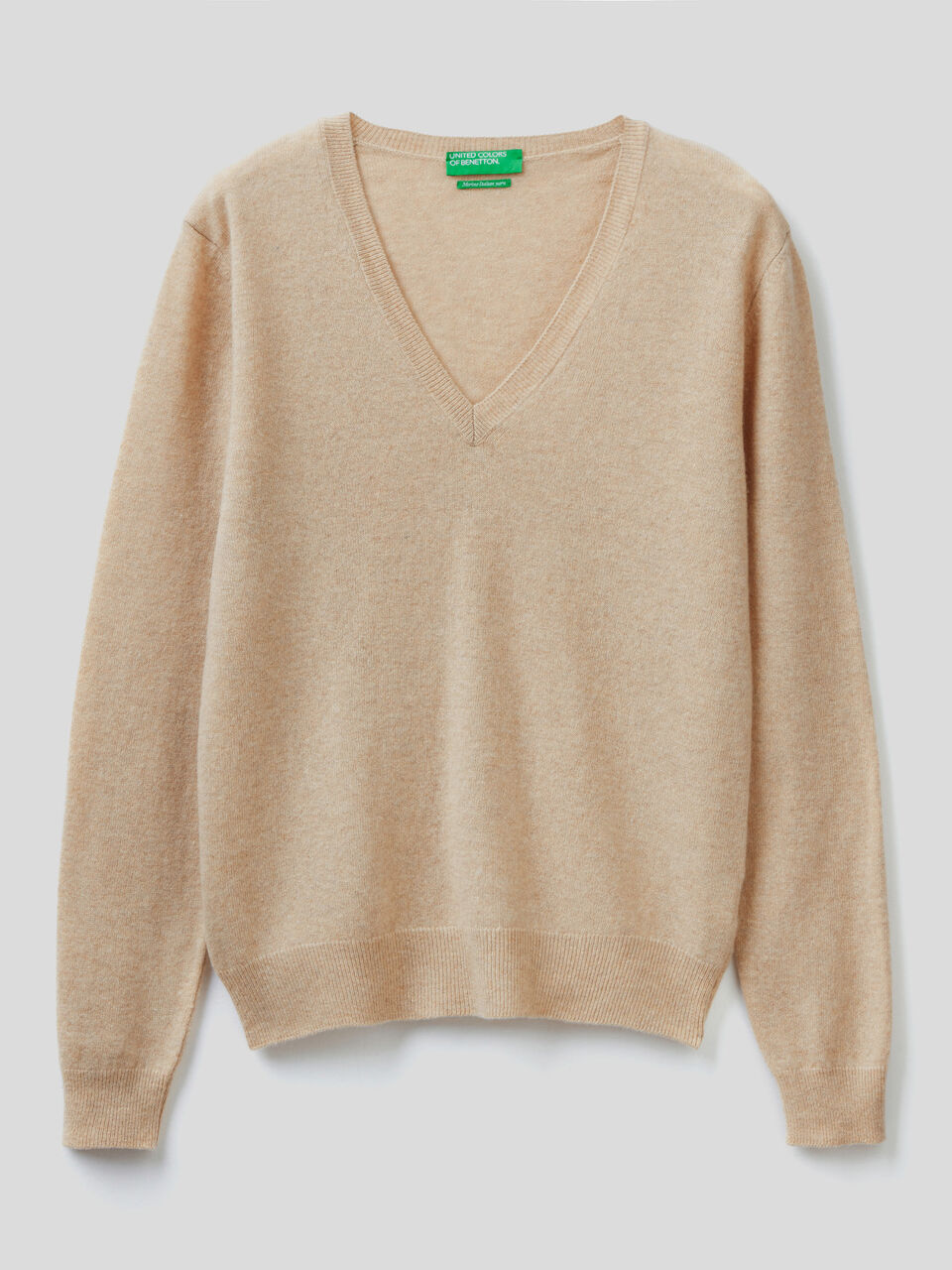 V-neck sweater in pure virgin wool image number 1