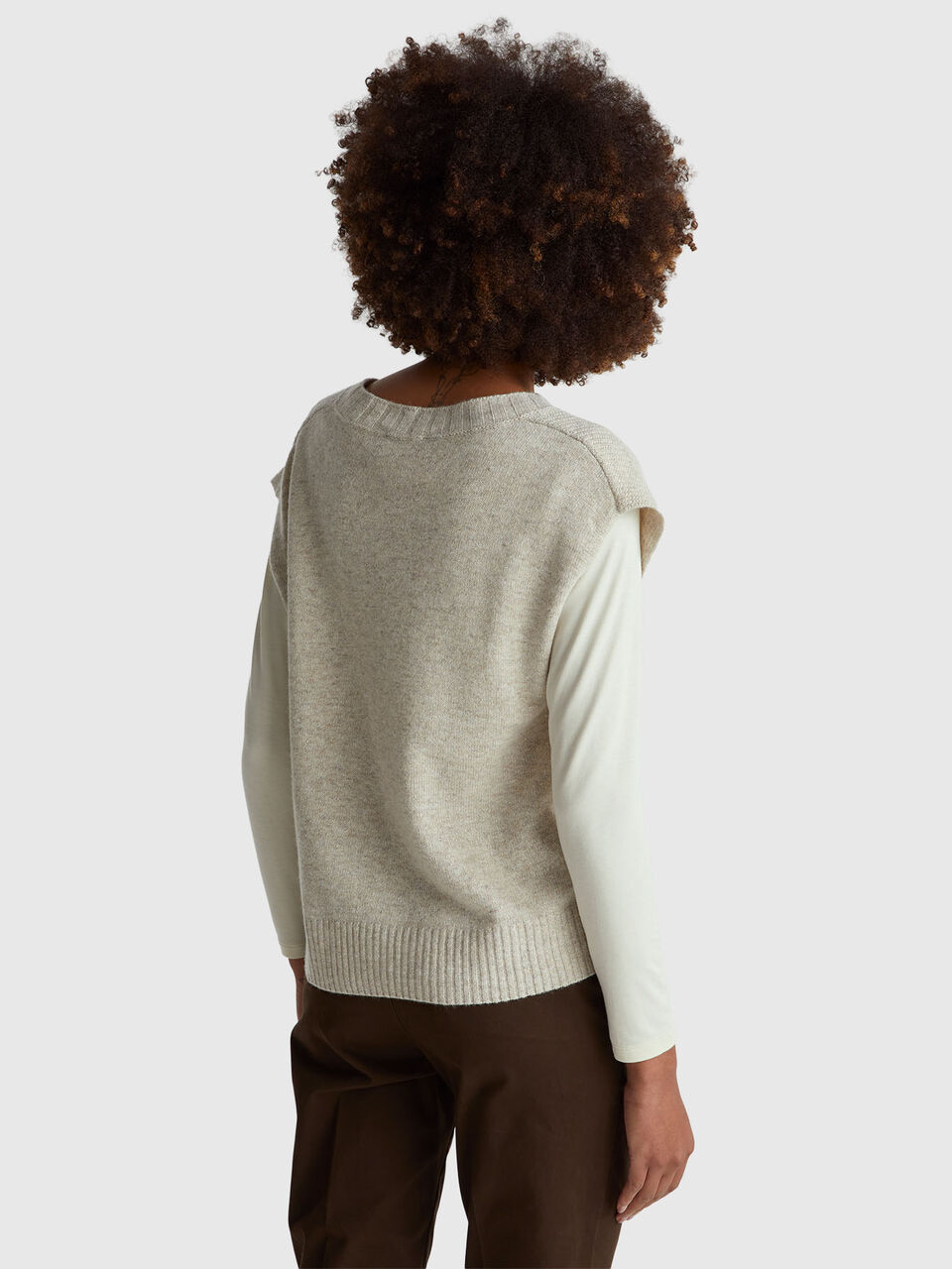 S/L V NECK SWEATER Women image number null