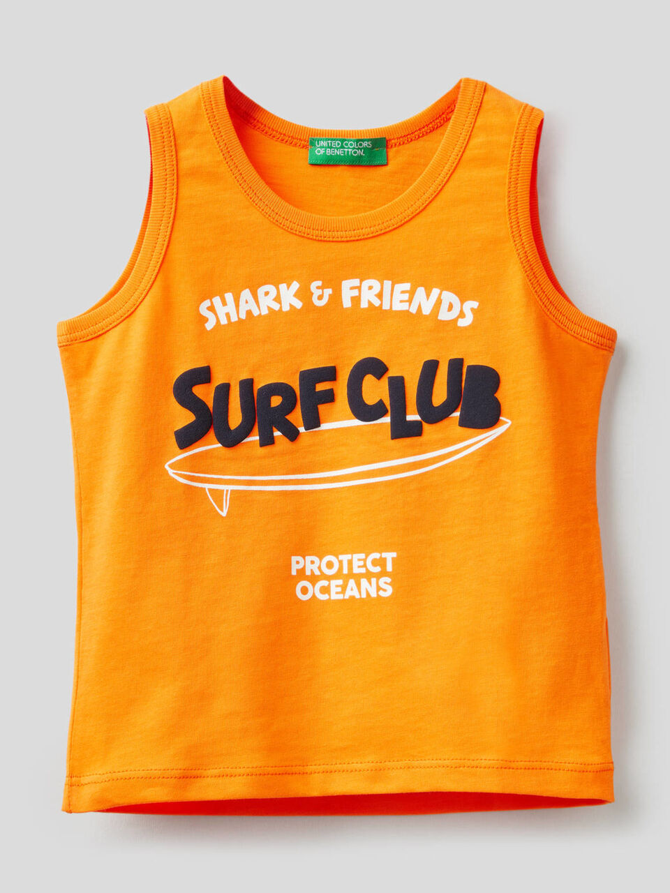 Tank top in pure cotton with print image number 1
