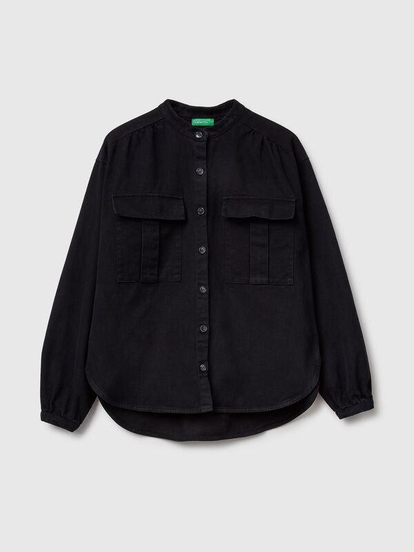 Oversized fit shirt with Mandarin collar Women
