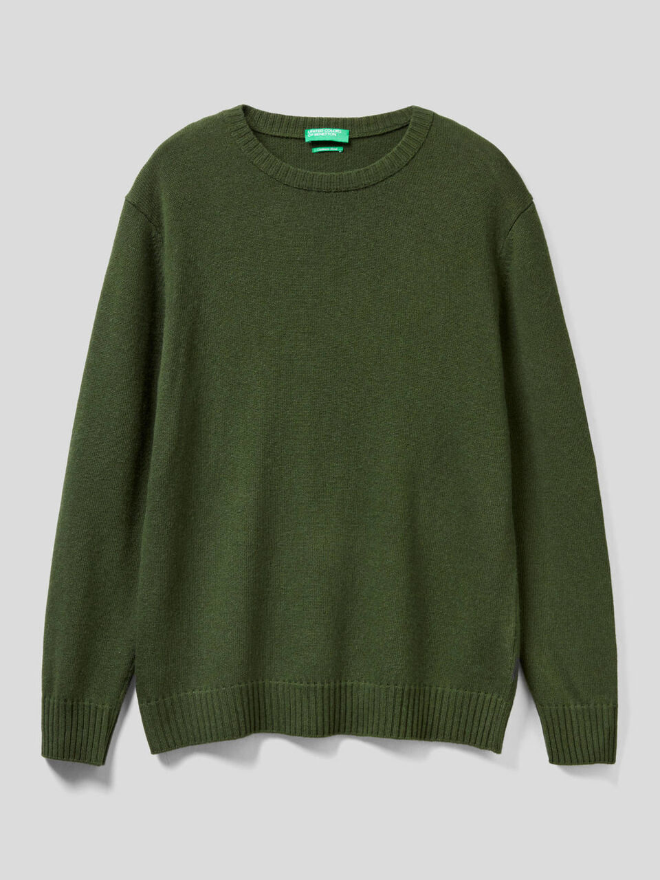 Crew neck sweater in cashmere and wool blend image number 1