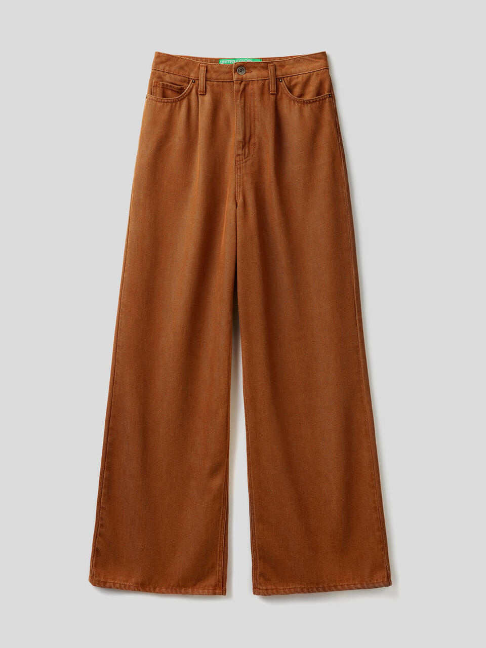 Wide leg trousers in natural fabric image number 1