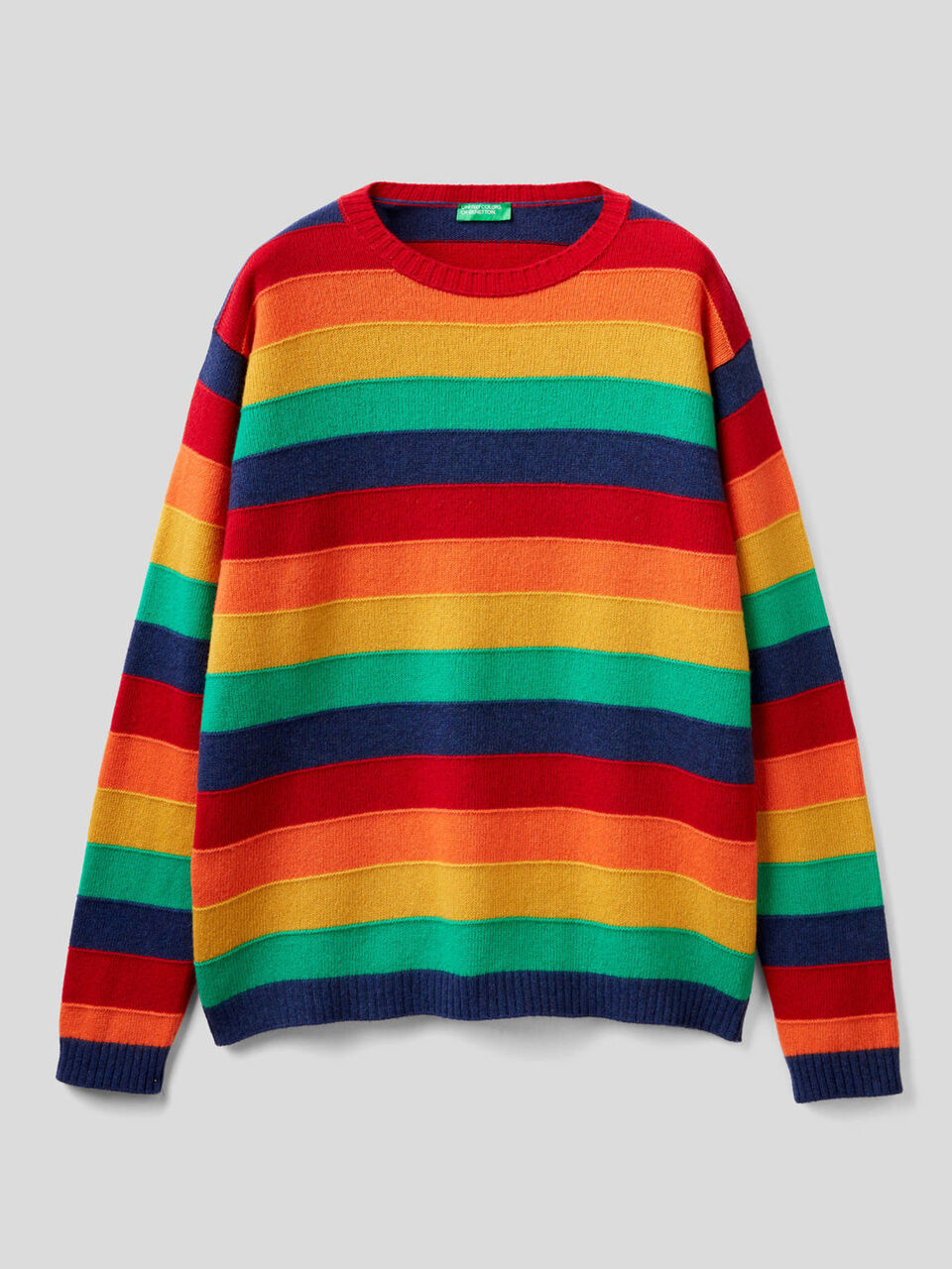 Wool blend multicolor striped sweater image number 1