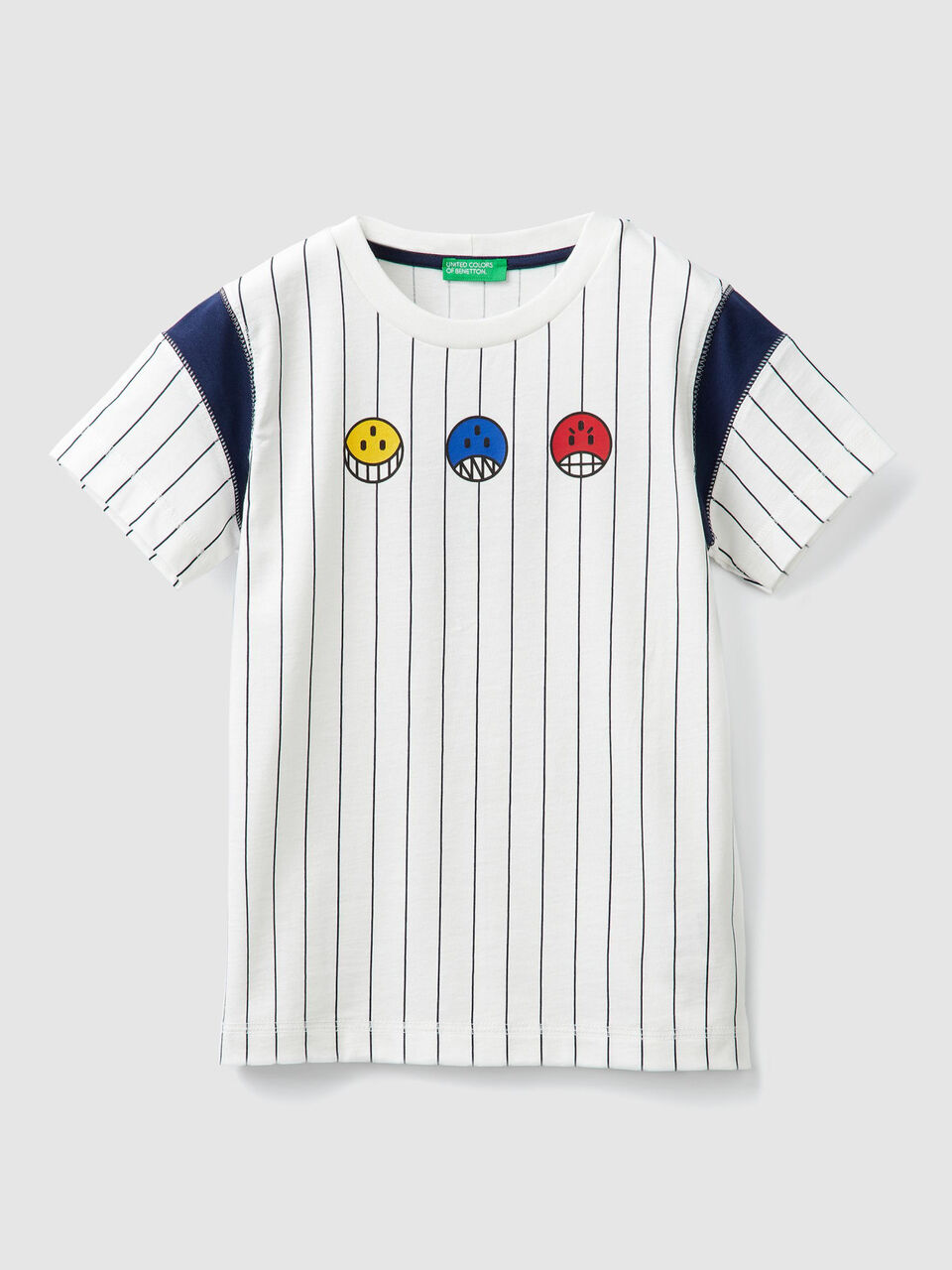 Striped t-shirt with prints image number 1