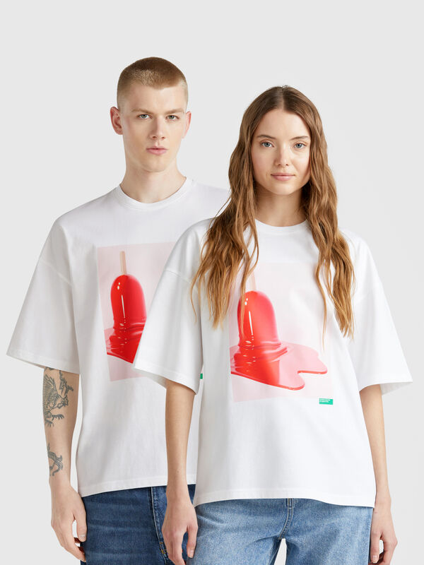 100% cotton t-shirt with ice cream print 