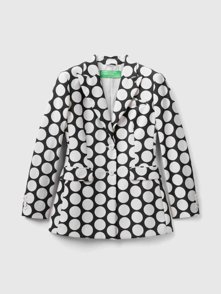 Waisted polka dot blazer image number 1