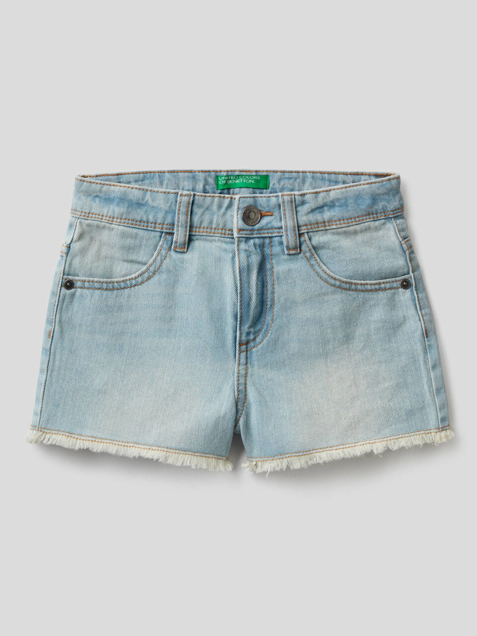 Denim shorts in 100% cotton image number 1