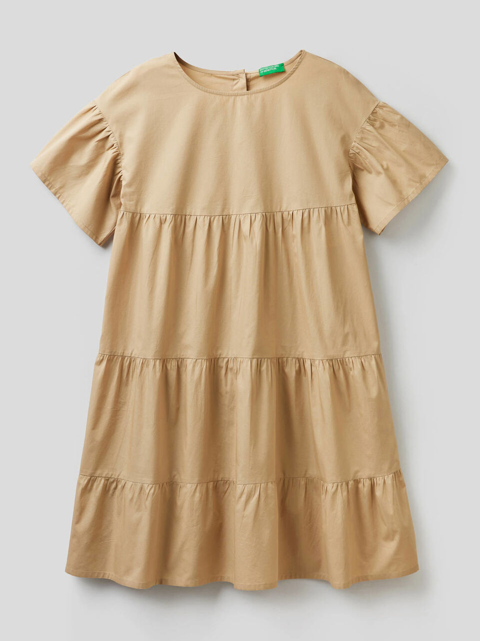 Loose dress with frills in 100% cotton image number 1