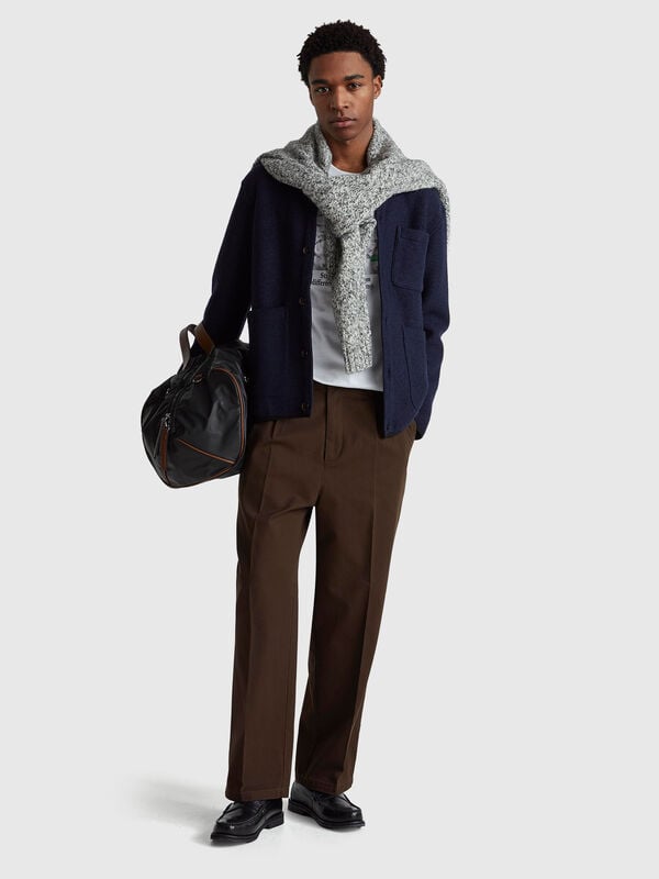 Jacket with pockets in viscose and wool blend Men