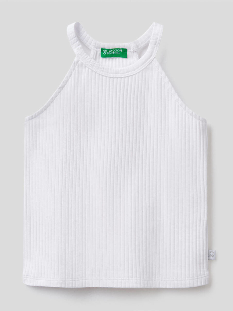 Sleeveless top in stretch cotton image number 1