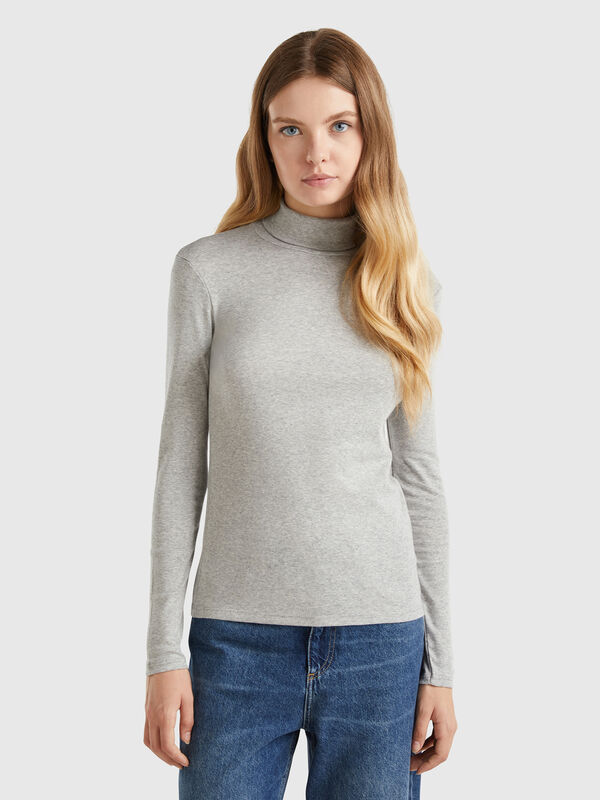 Long sleeve t-shirt with high neck Women