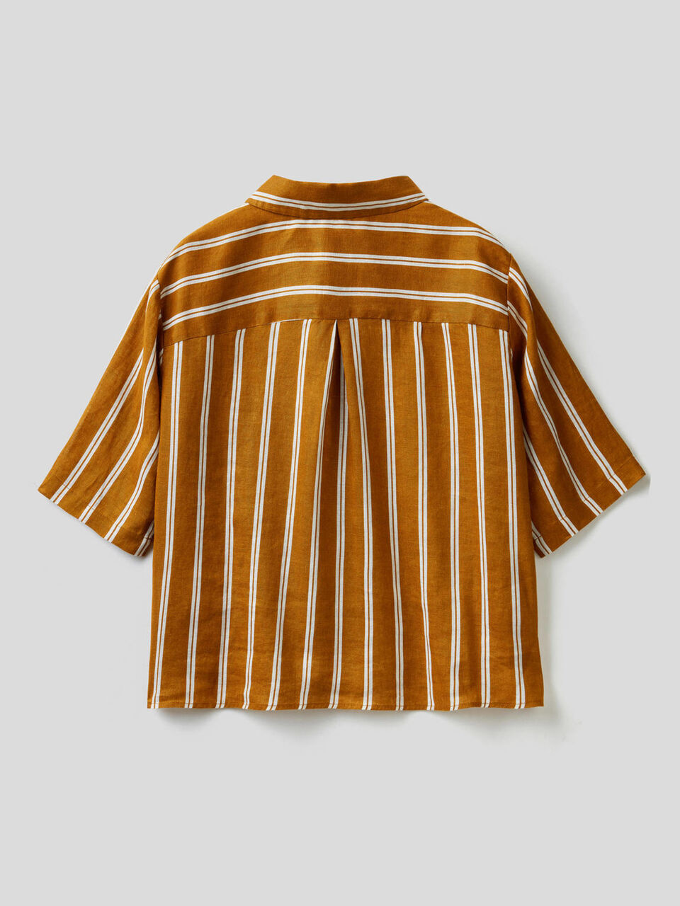 100% linen shirt with pattern print image number 2