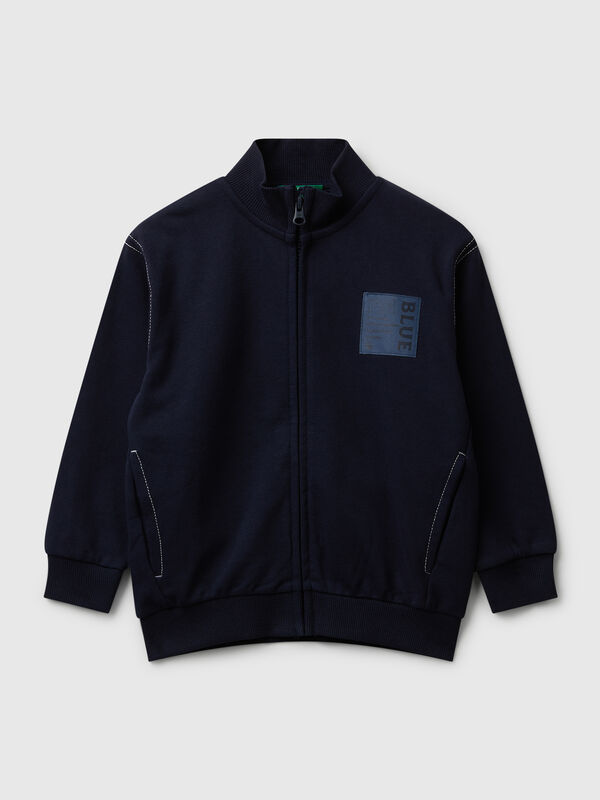 Zip-up sweatshirt with thick print Junior Boy