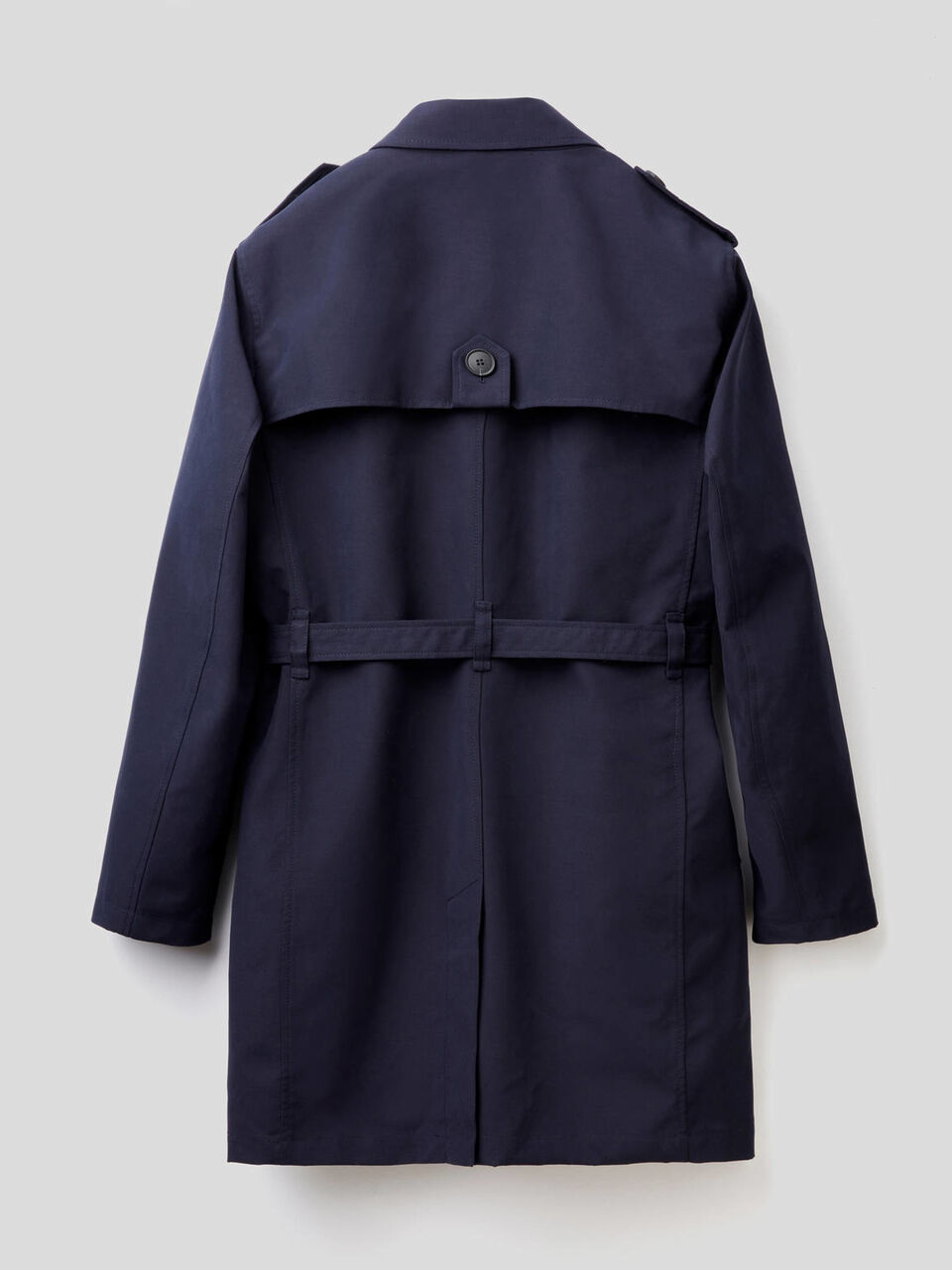 Dark blue lined trench coat image number 2