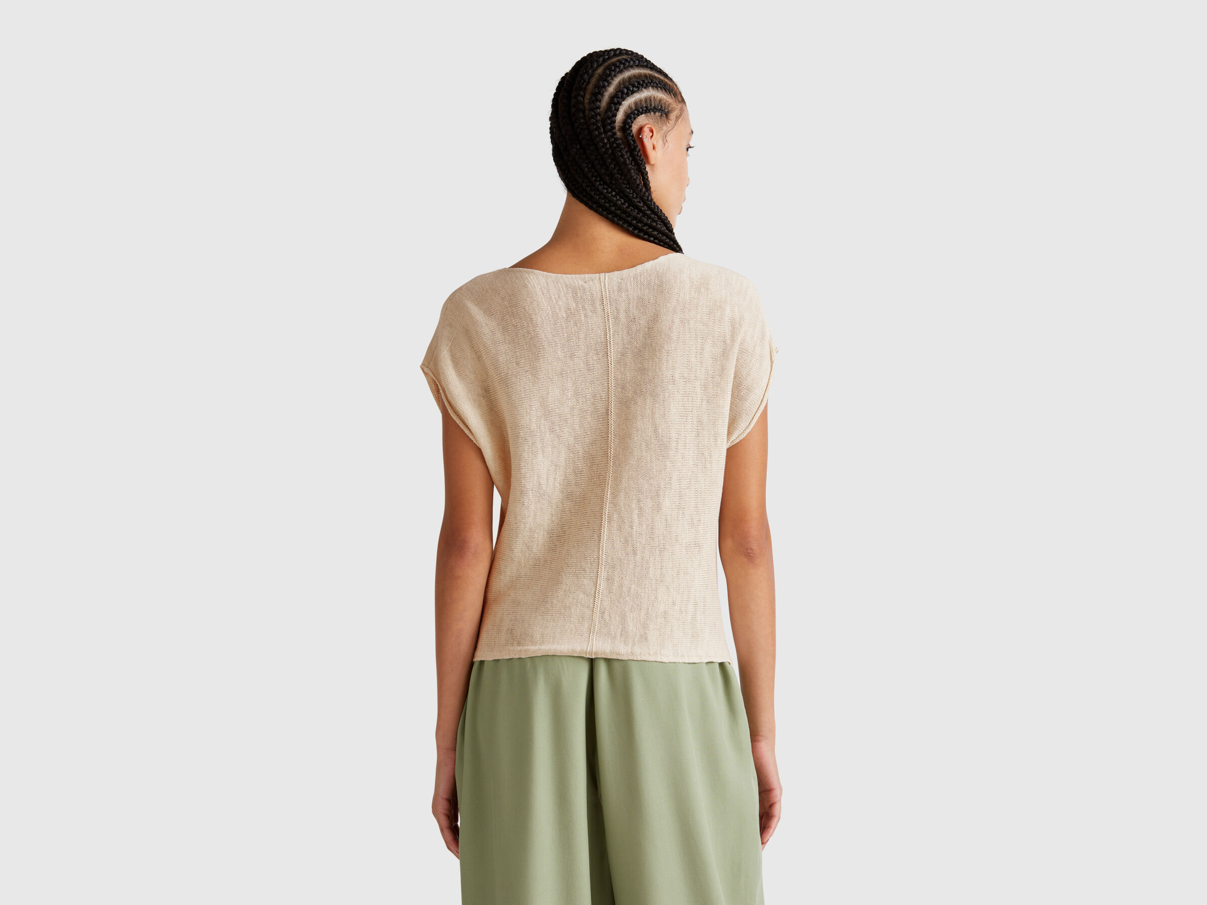 S/L V NECK SWEATER Women image number 1
