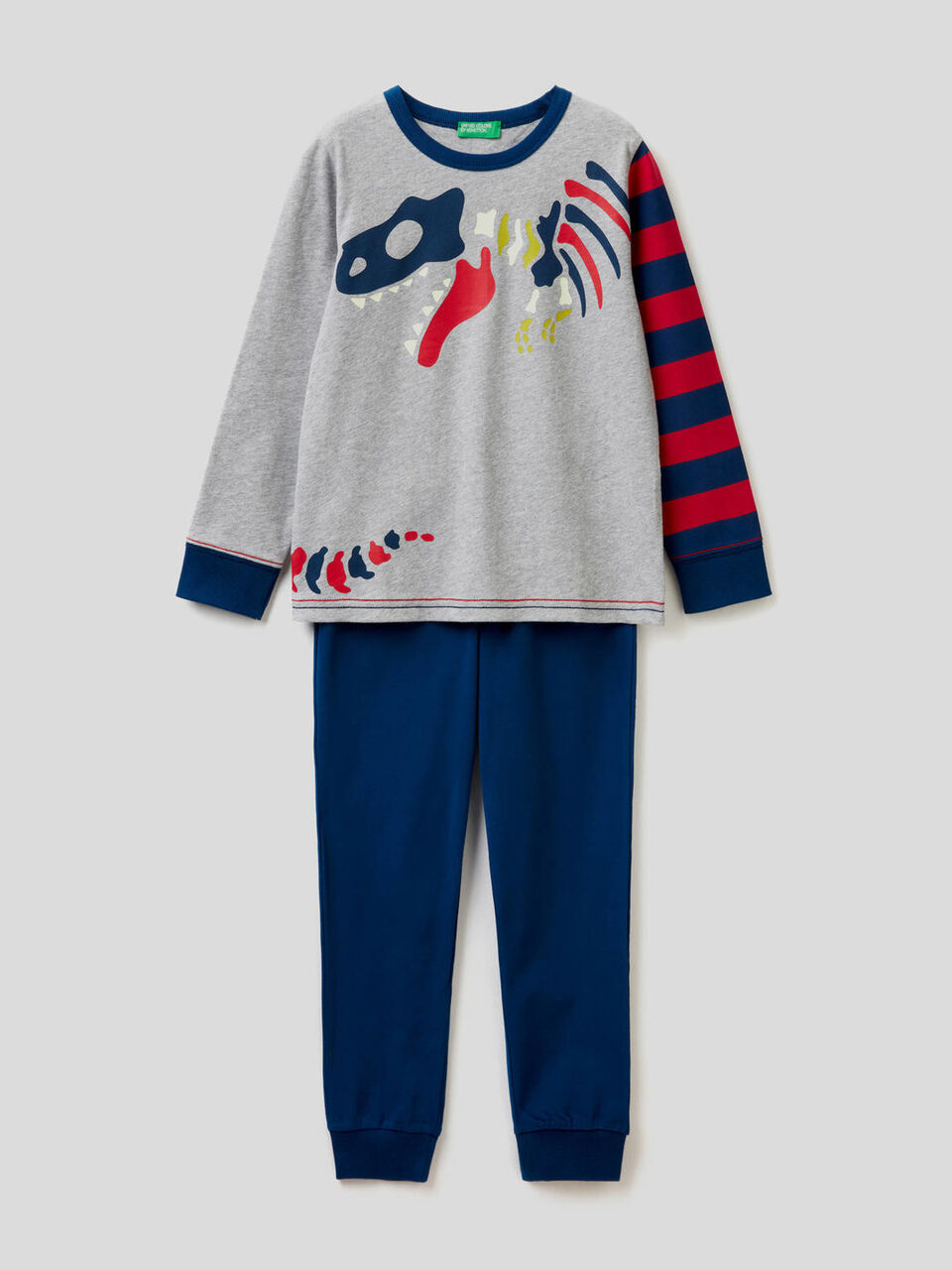 Cotton pyjamas with dinosaur print image number 1
