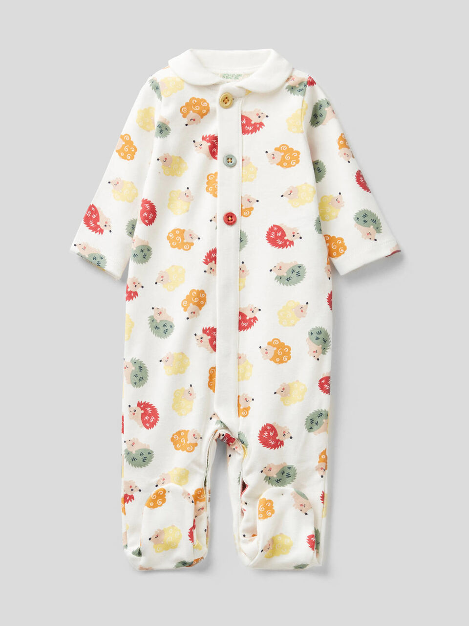 Onesie with collar in 100% organic cotton image number 1