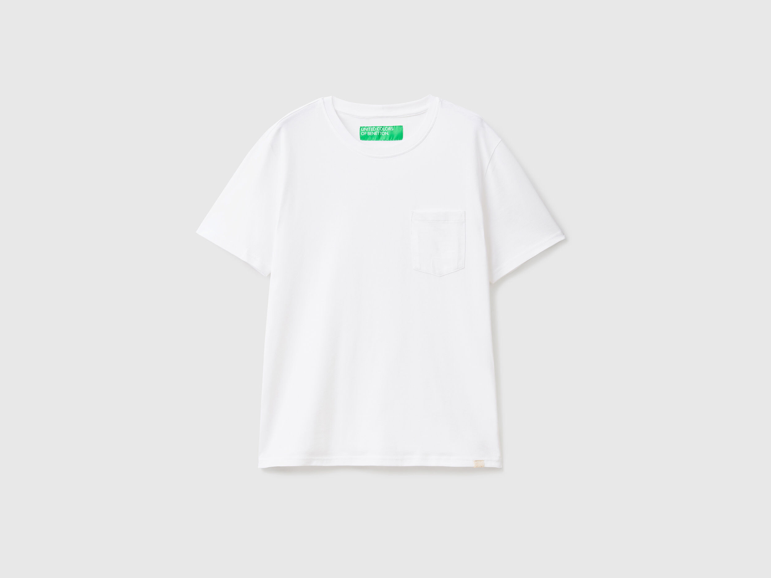 100 cotton t shirt with pocket White Benetton