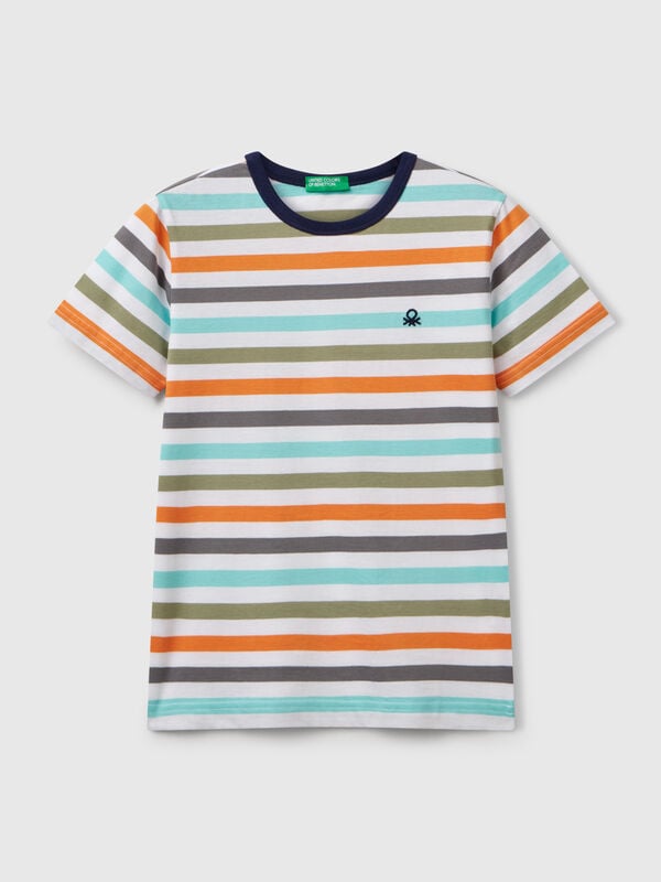 100% cotton striped t-shirt Junior Boy