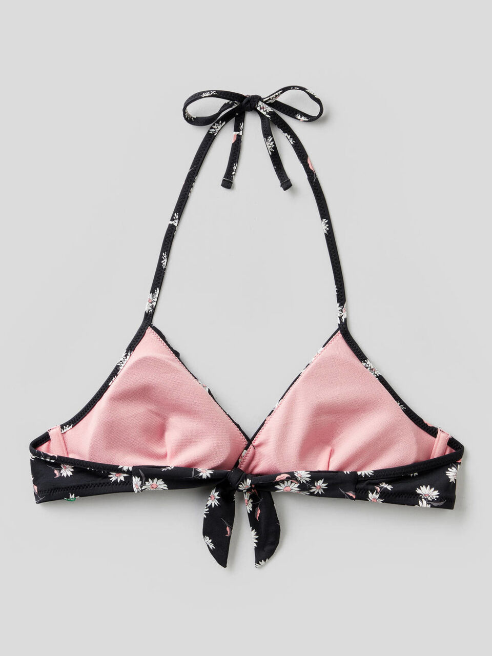 Triangle bikini top with floral pattern image number 2