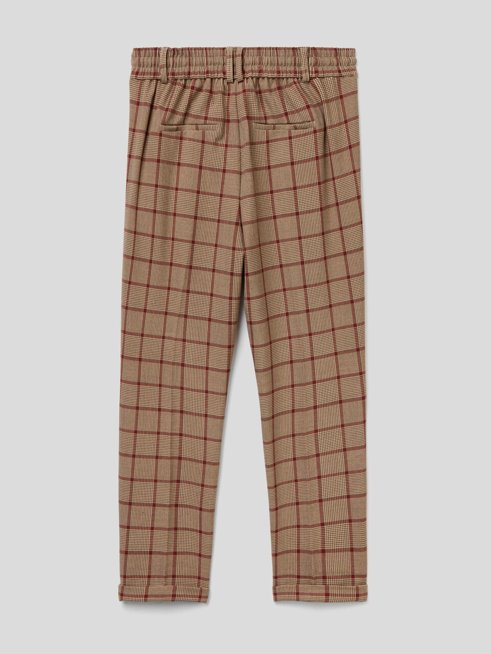 Patterned trousers with elastic waist image number 2