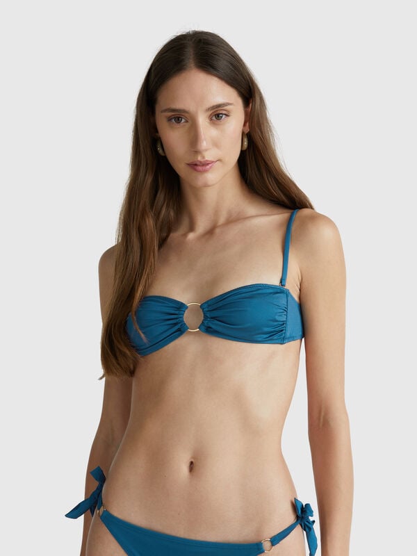 Bandeau bikini top with ring Women