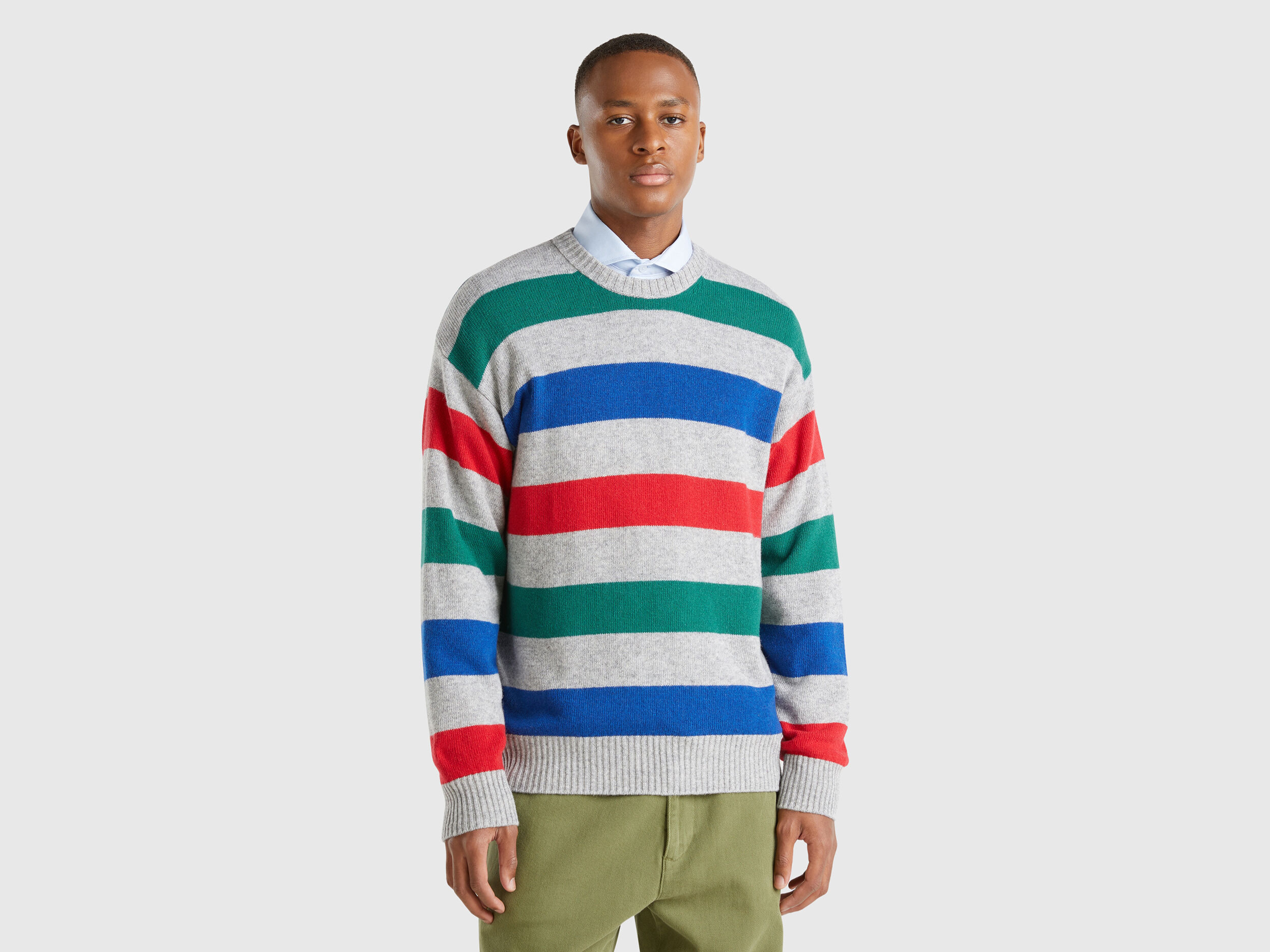 Wool striped sweater on sale