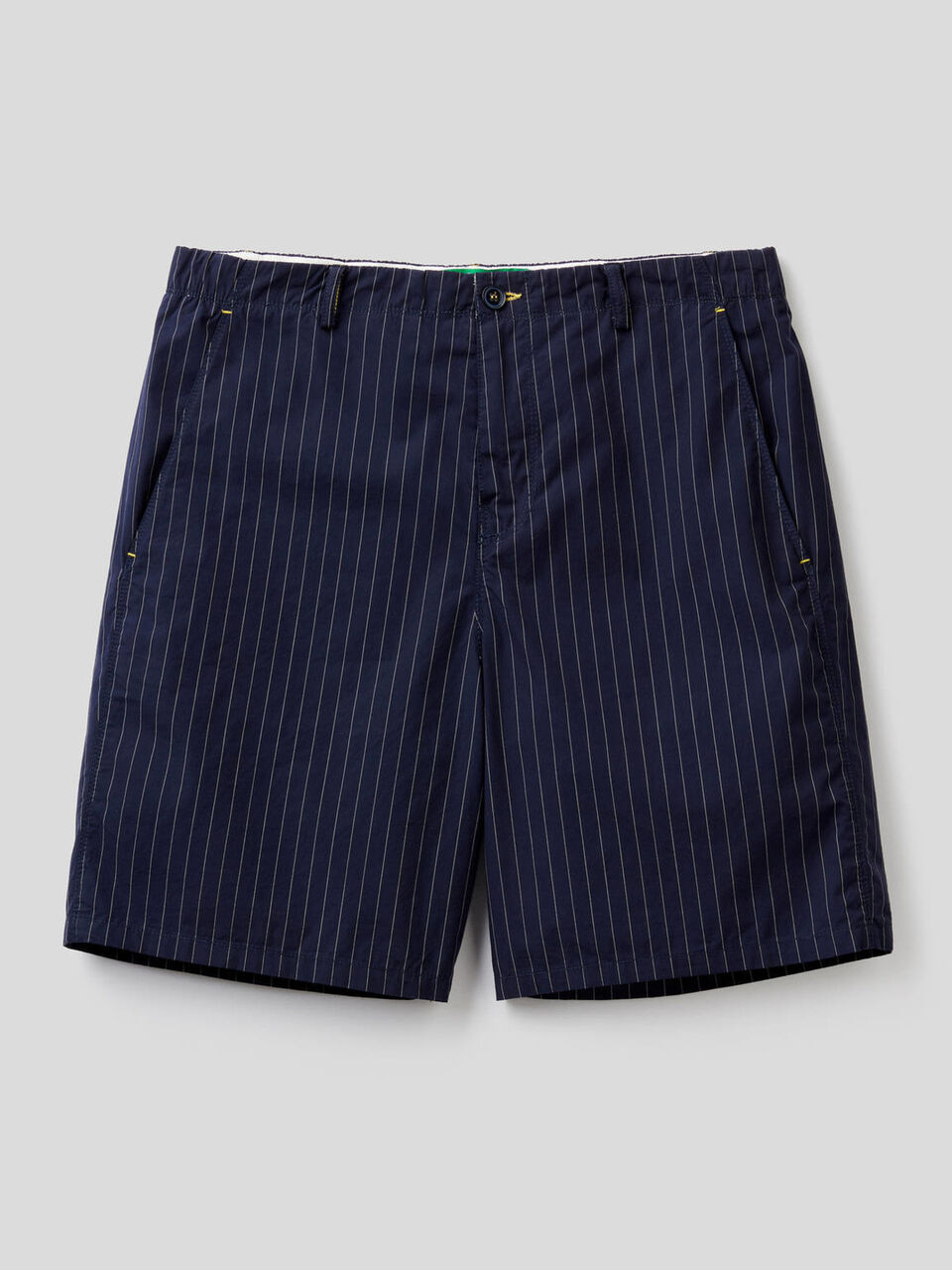 Pinstripe bermudas in pure cotton image number 1