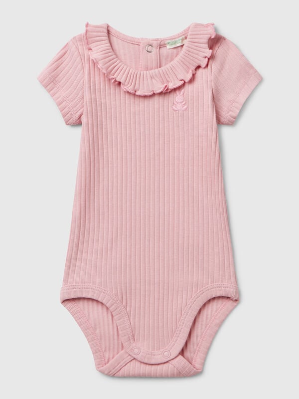 Bodysuit with collar in stretch cotton New Born (0-18 months)