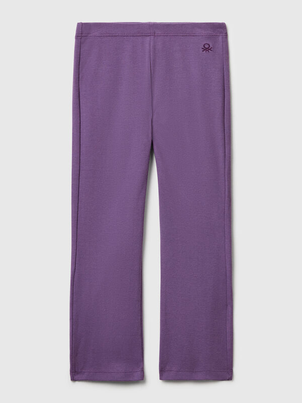 Flared leggings in stretch cotton Junior Girl