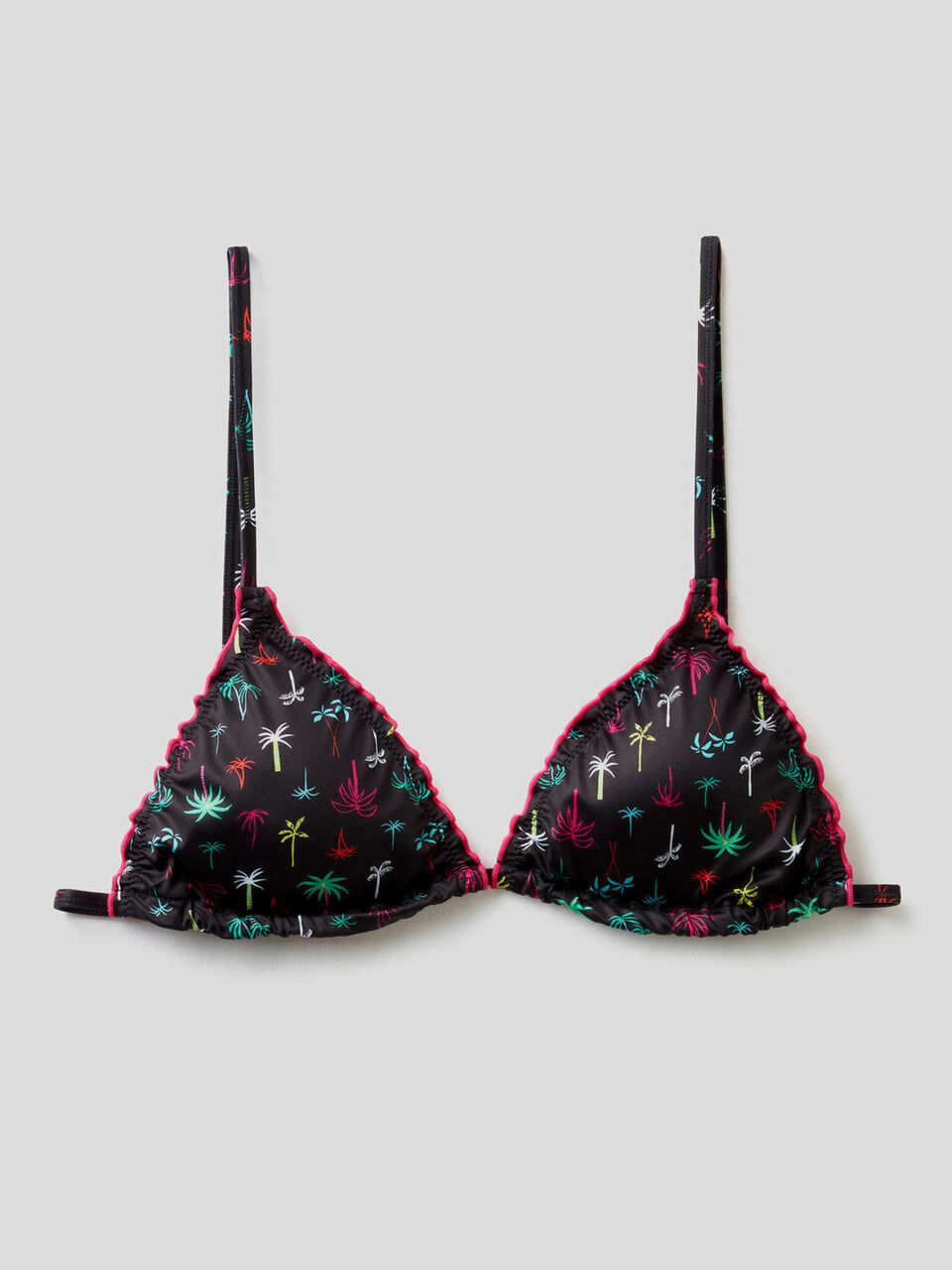 Triangle swimsuit with palmette print image number 1