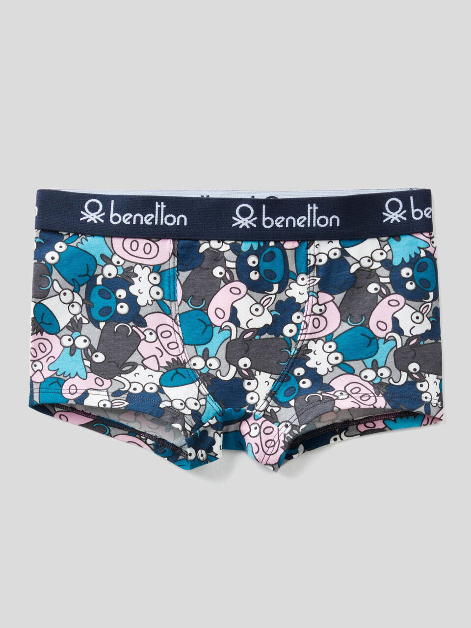 Printed boxers in stretch cotton image number 1
