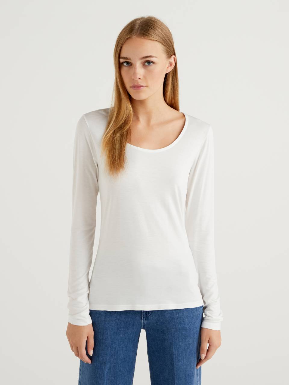 Benetton T-shirt in sustainable stretch viscose. 1