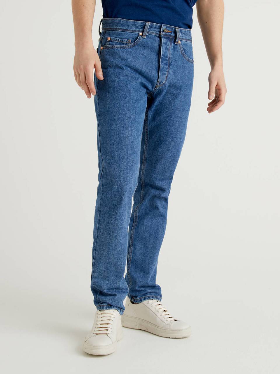 Benetton Straight leg 100% cotton jeans - 4AW757B88_922