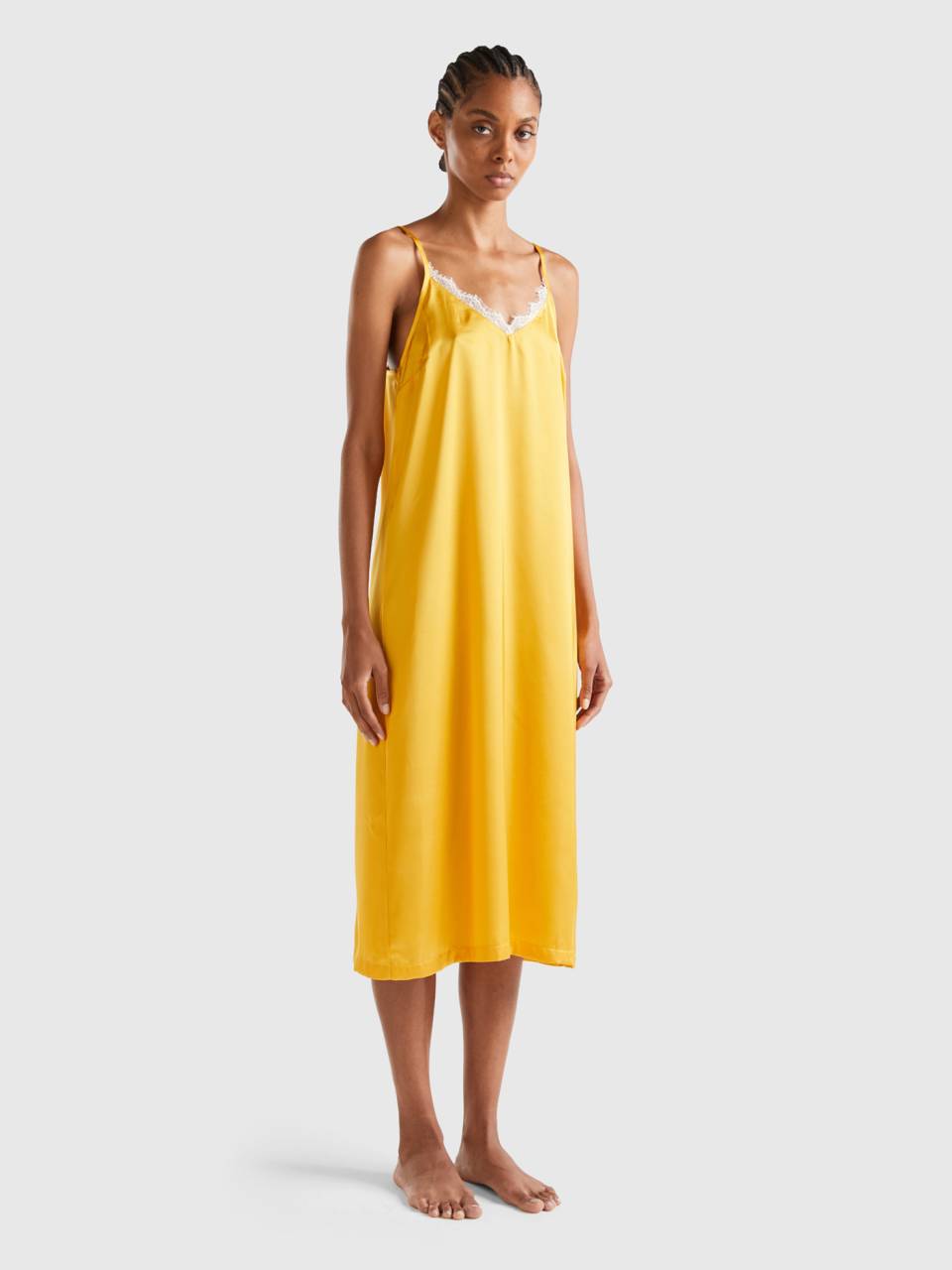 Yellow silk slip hotsell