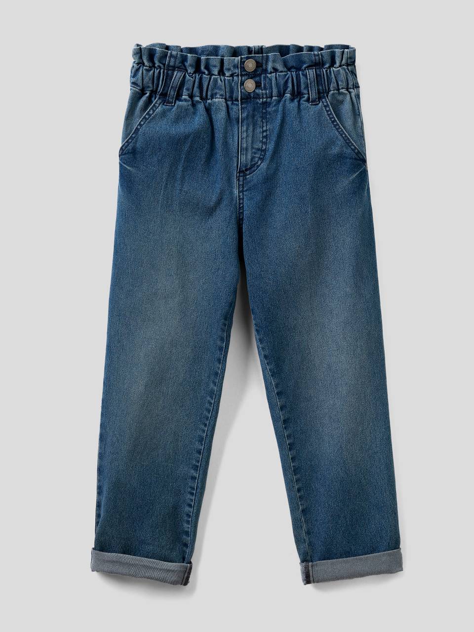Benetton Baggy fit jeans with gathered waist. 1