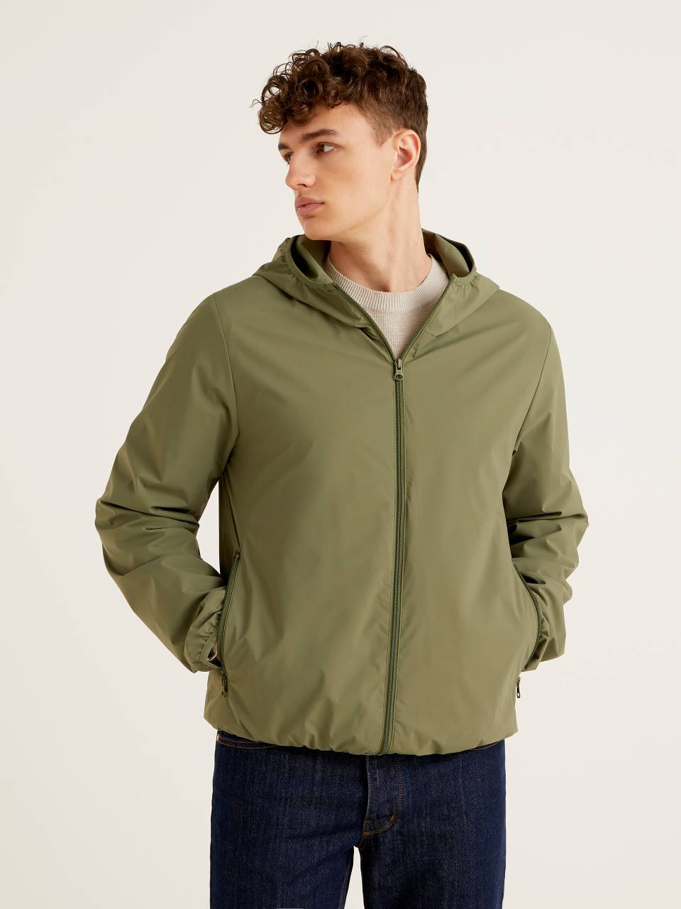 Benetton Rain Defender jacket with hood 20V3UN00Q 07N
