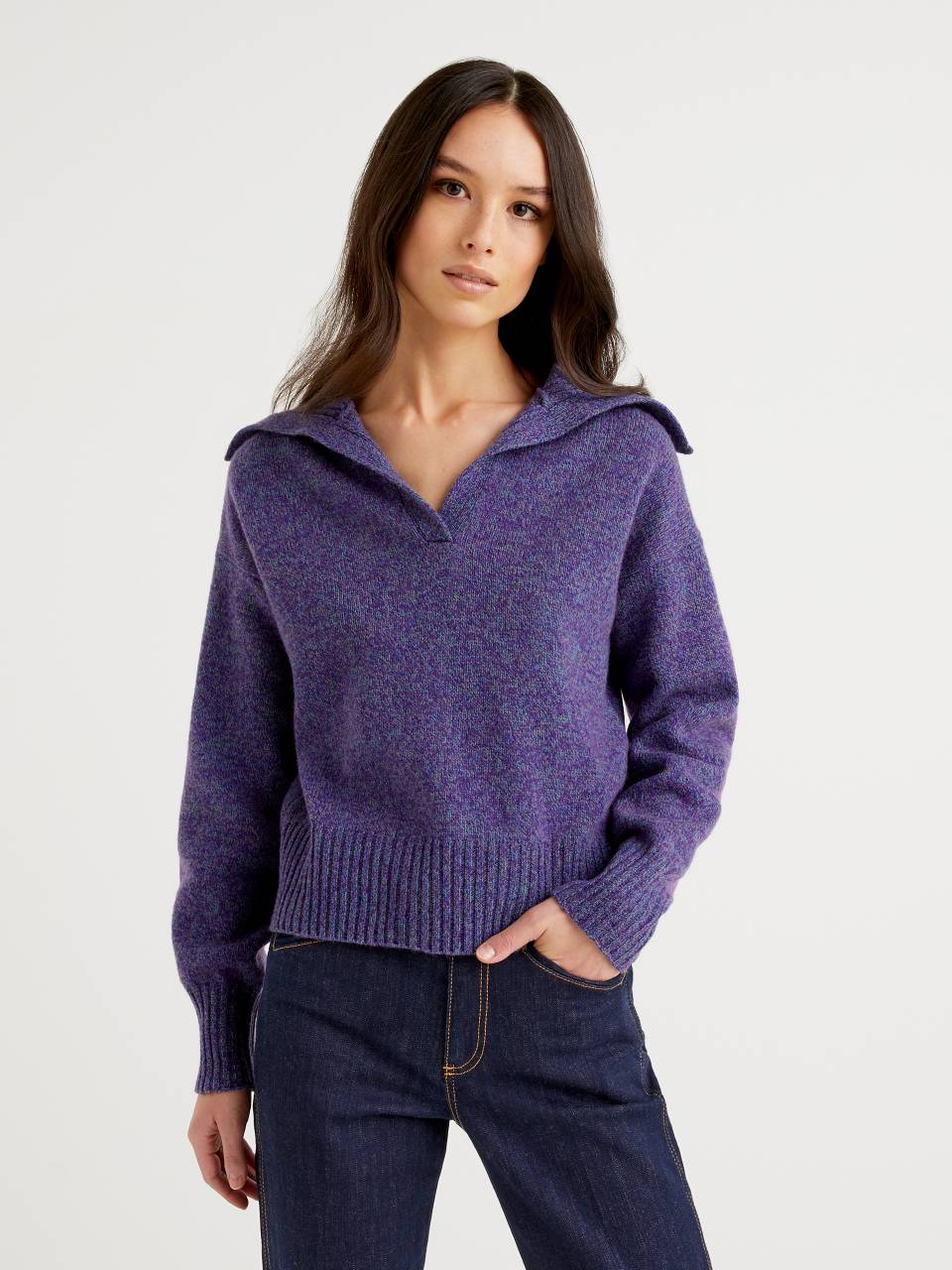 Benetton Polo in pure tricot Shetland wool. 1 Benetton Polo in pure tricot Shetland wool. 1