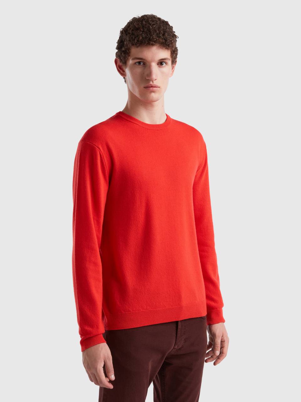 Mens red best sale crew neck sweater
